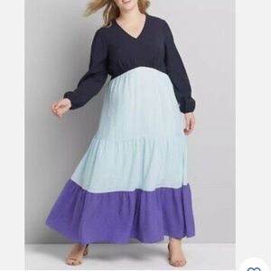 Lane Bryant Colorblock Maxi Dress
